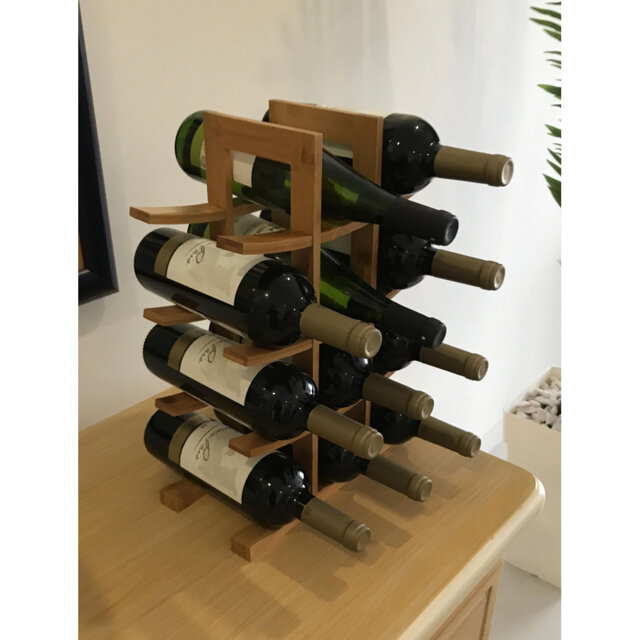 Atalyia Tabletop Wine Bottle & Glass Rack Brown by Wayfair | ufurnish.com