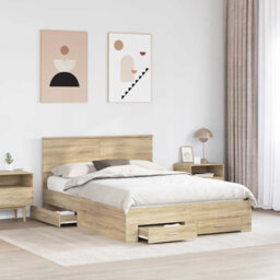 Bed Frame With Drawer Sonoma Oak 120 X 190 Cm Engineered Wood by ...