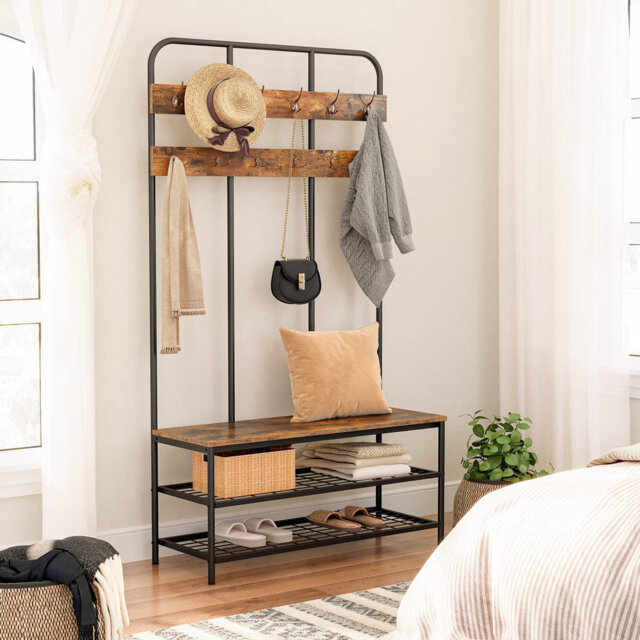 Anarely Iron Hall Tree with Bench and Shoe Storage by Wayfair ...
