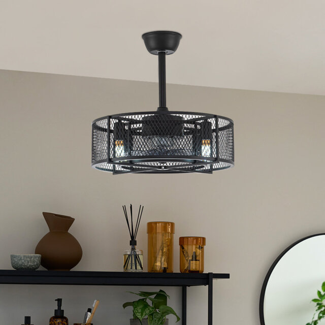 Image showcasing Metal Industrial Ceiling Fan with Lights by Wayfair | ufurnish.com