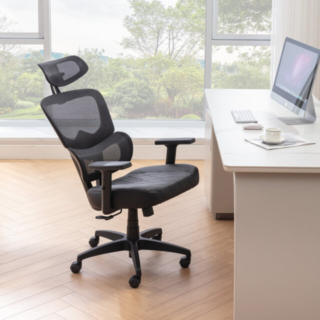 Swivel Ergonomic Office Chair With Adjustable Headrest Armrest ...
