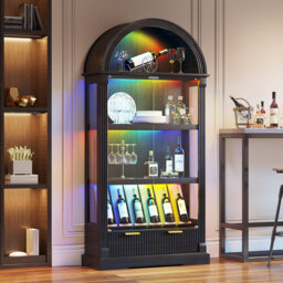 Freestanding Arch Display Cabinet with RGB Lights and Motion Sensor ...
