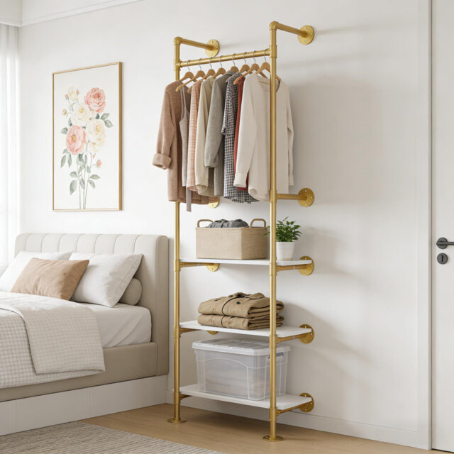 Wall Covering Rack Abriannah 178cm H Wall Mounted Clothes Rack by Wayfair | ufurnish.com