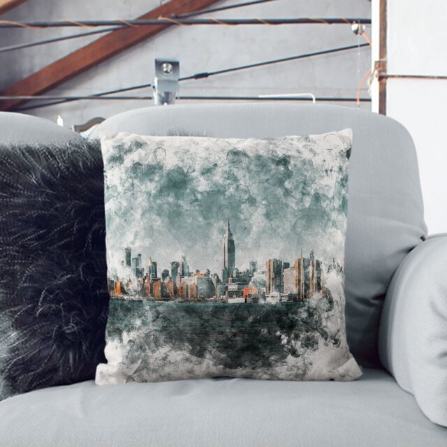 New York City View Watercolour Cushion with Filling by Wayfair ...