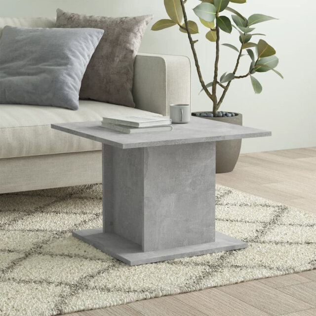 Concrete Grey Coffee Table - 55.5X55.5X40 Cm, Modern Engineered Wood ...