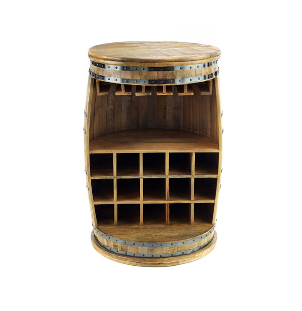 Lorimor Solid Wood Floor Wine Bottle & Glass Rack Brown by Wayfair ...