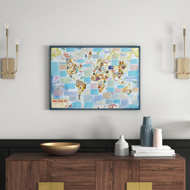 Trevia Map 'Trivia Map of the World ' Graphic Art Print by Wayfair | ufurnish.com