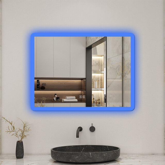 Bluetooth Bathroom LED Mirror with Lights Demister Touch Sensor Wall ...