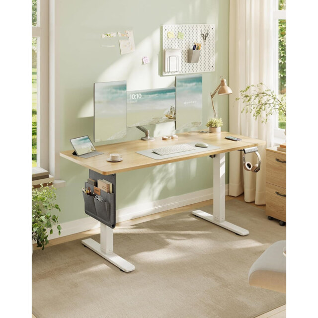 Electric Standing Desk, Height Adjustable Desk, 140 X 60 Cm, Continuous ...