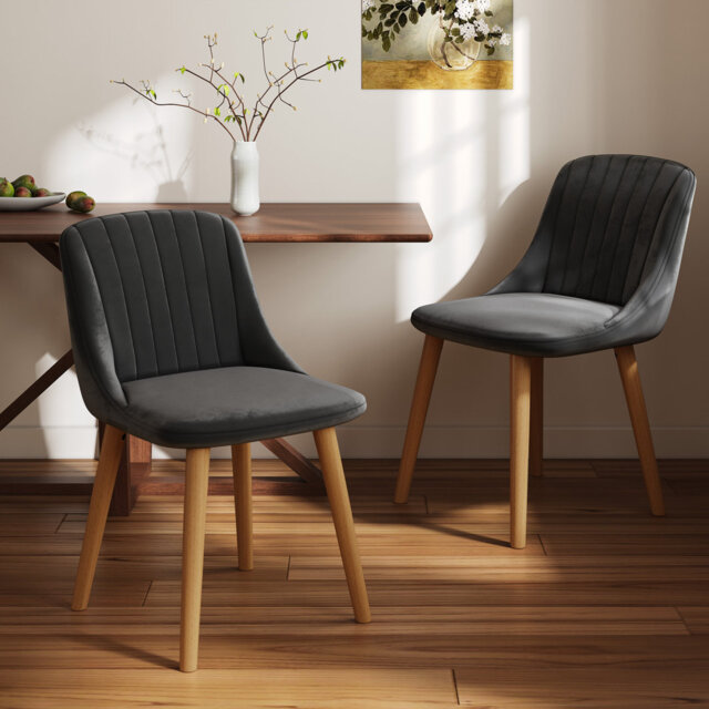 Samara Chair Samara Modern Fabric Upholstered Dining Chair With Wooden Legs by ...