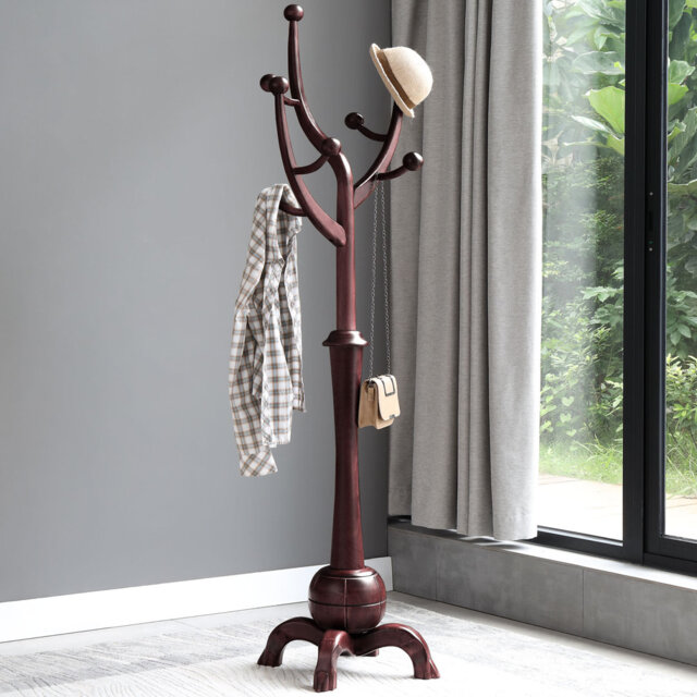 Montgomeryville Solid Wood Freestanding 8 - Hook Coat Rack by