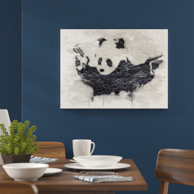 'Banksy Panda Guns Graffiti Wall Art' Graphic Art Print Poster by ...