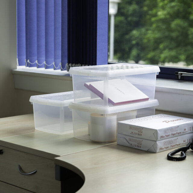 Wham Clip Rectangular Plastic Storage Boxes with Secure Clip Lock Lid ...
