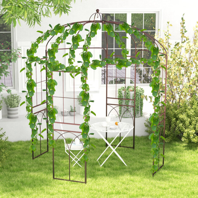 212cm W x 212cm D Metal Arbour in Brown by Wayfair | ufurnish.com
