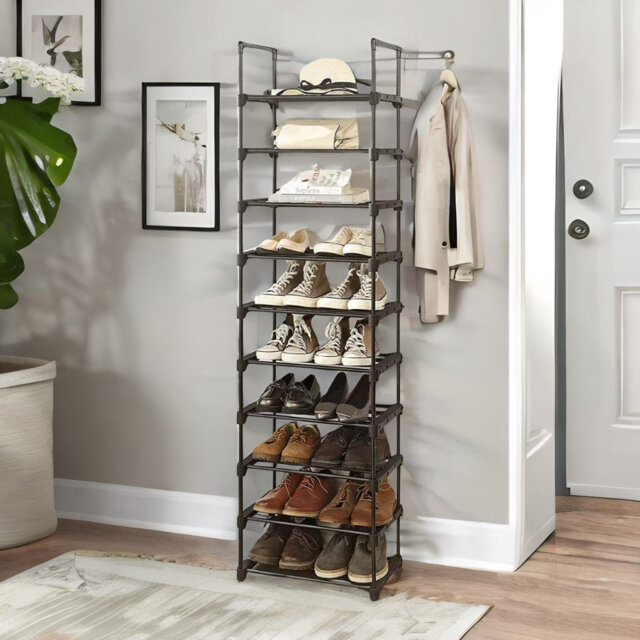 Graduated Shoe Rack Industrial 10 Tier Shoe Rack Hallway Storage by Wayfair | uFurnish.com