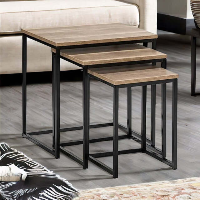 Dorrell 3-Piece Stackable Nesting Side Tables For Living Room End Sofa ...