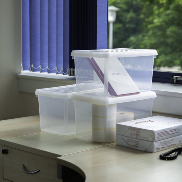 Wham Clip Rectangular Plastic Storage Boxes with Secure Clip Lock Lid ...