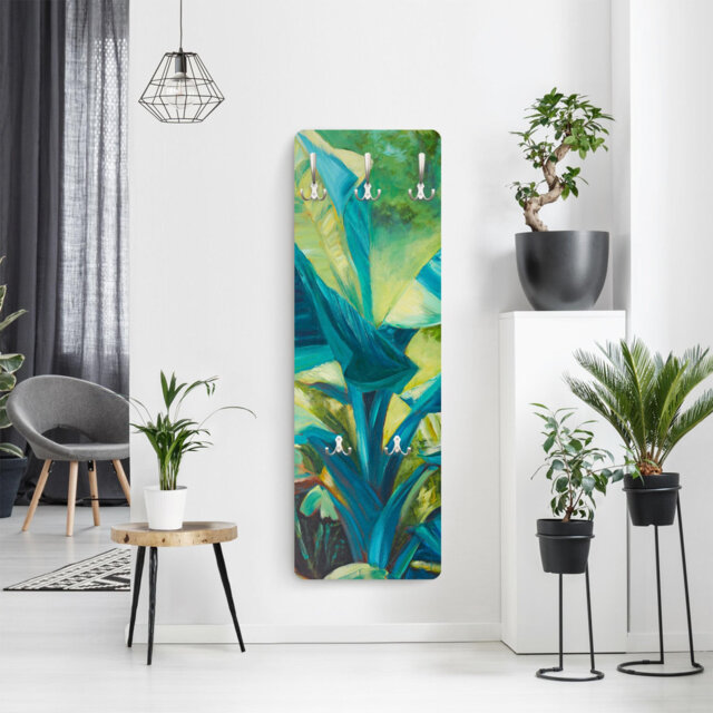 Banana Leaf with Turquoise II Wall Mounted Coat Rack by Wayfair ...