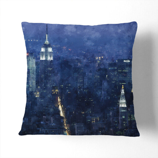 New York Skyline Vol.12 Painting Scatter Cushion with Filling by ...