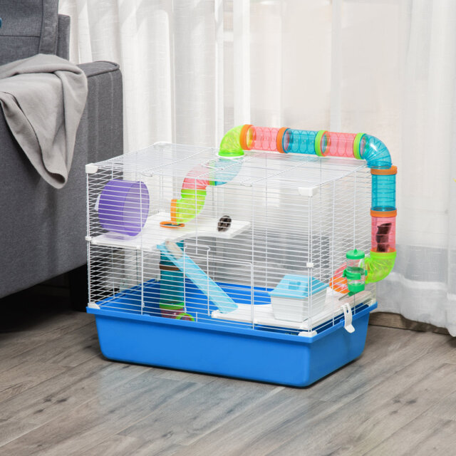 Illustration of Hamster Cage With A Suspended Walkway