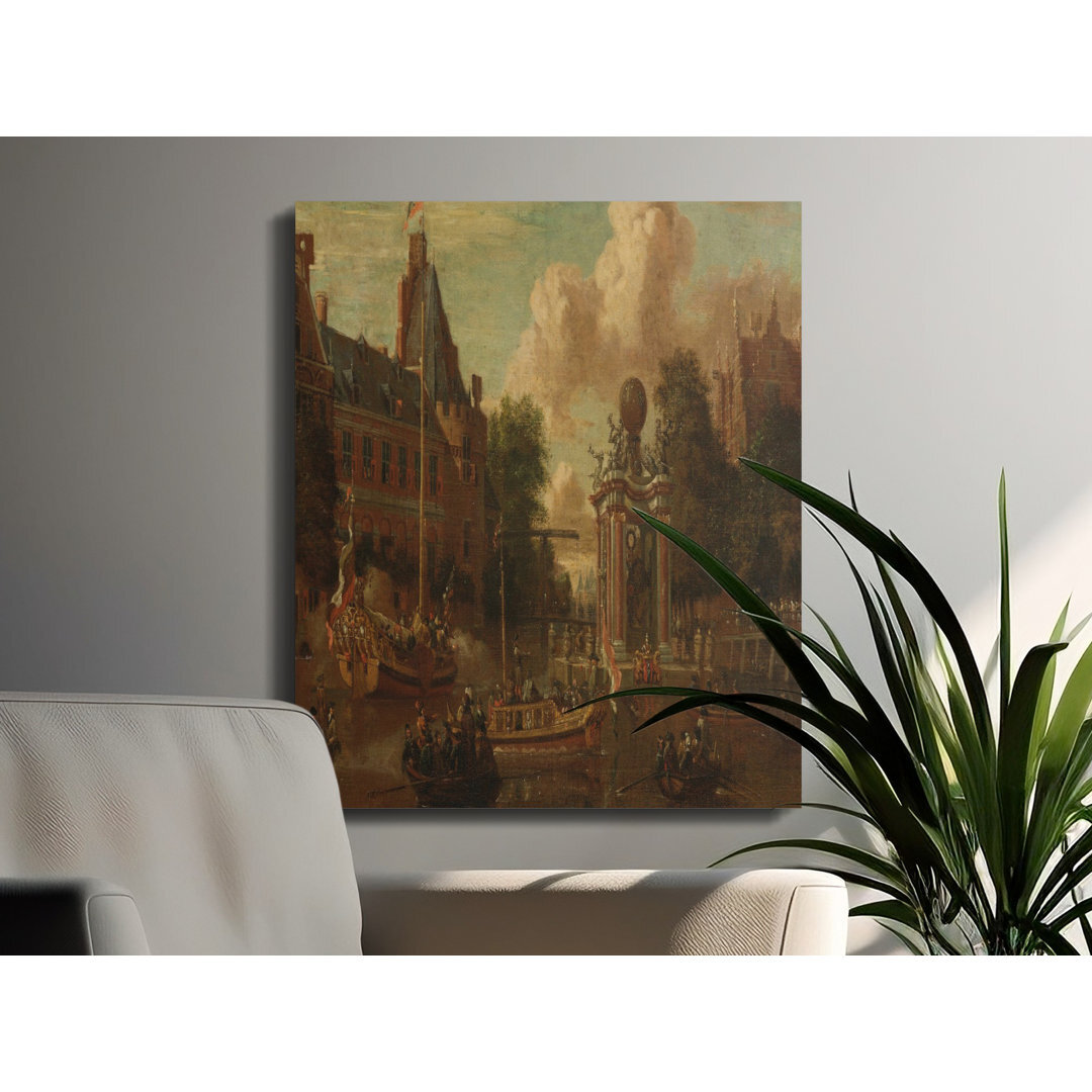 Historical Dutch Canal Canvas Wall Art, Gallery Wrapped, Ready to