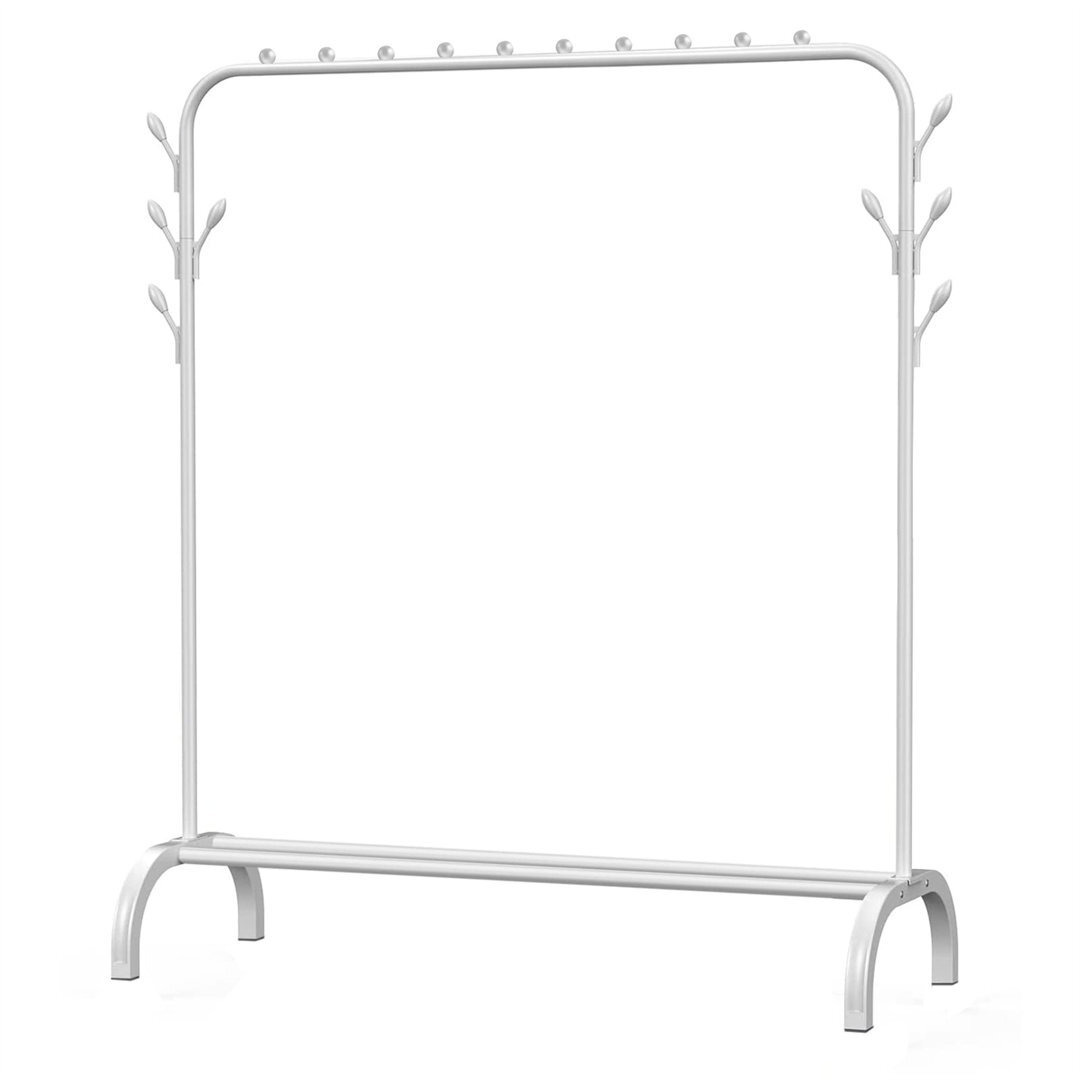 Metal Clothes Rail Garment Rack, Heavy Duty Coat Rail With 1 Tier Lower