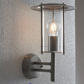 "Runkle Polished Stainless Steel 13.1"" H Outdoor Wall Lantern"