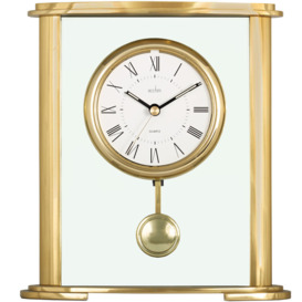 Welwyn Gold Metal/Glass Pendulum Table Clock