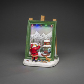Santa Painting Christmas Scene Figurine