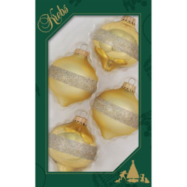 Set of 4 Gold Drop Christmas Baubles