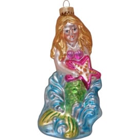Mermaid with Starfish Christmas Hanging Figurine Ornament