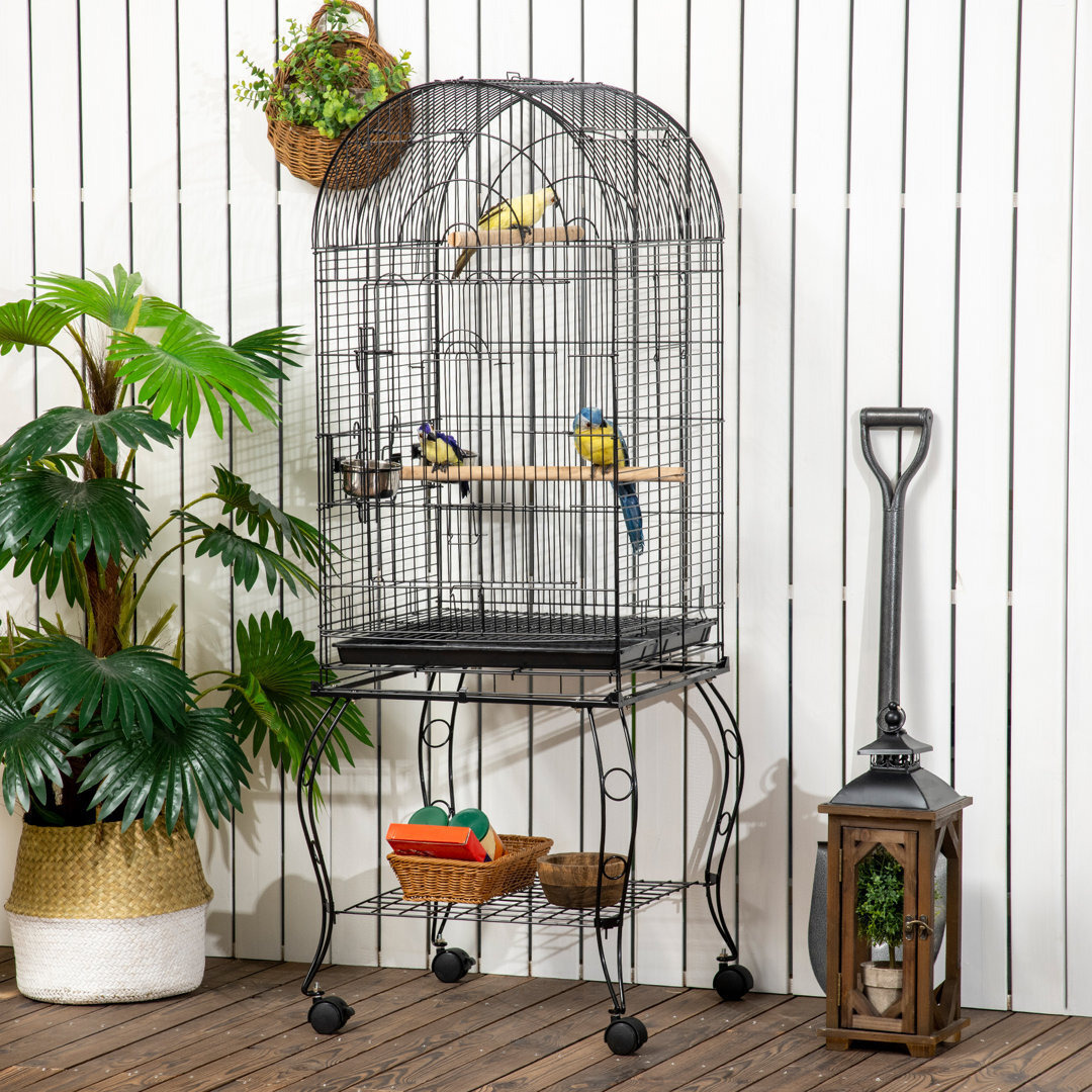 Gonzalo Large Metal Station Stand Bird Cage with Castors by Wayfair