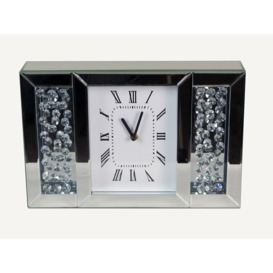 Howard Rectangle Floating Crystal Jewel Diamante Analog Mantle Clock
