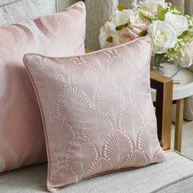 Prestigious Textiles Sarcoxie Cushion Cover, Polyester, Metallic, Lycra, Blush