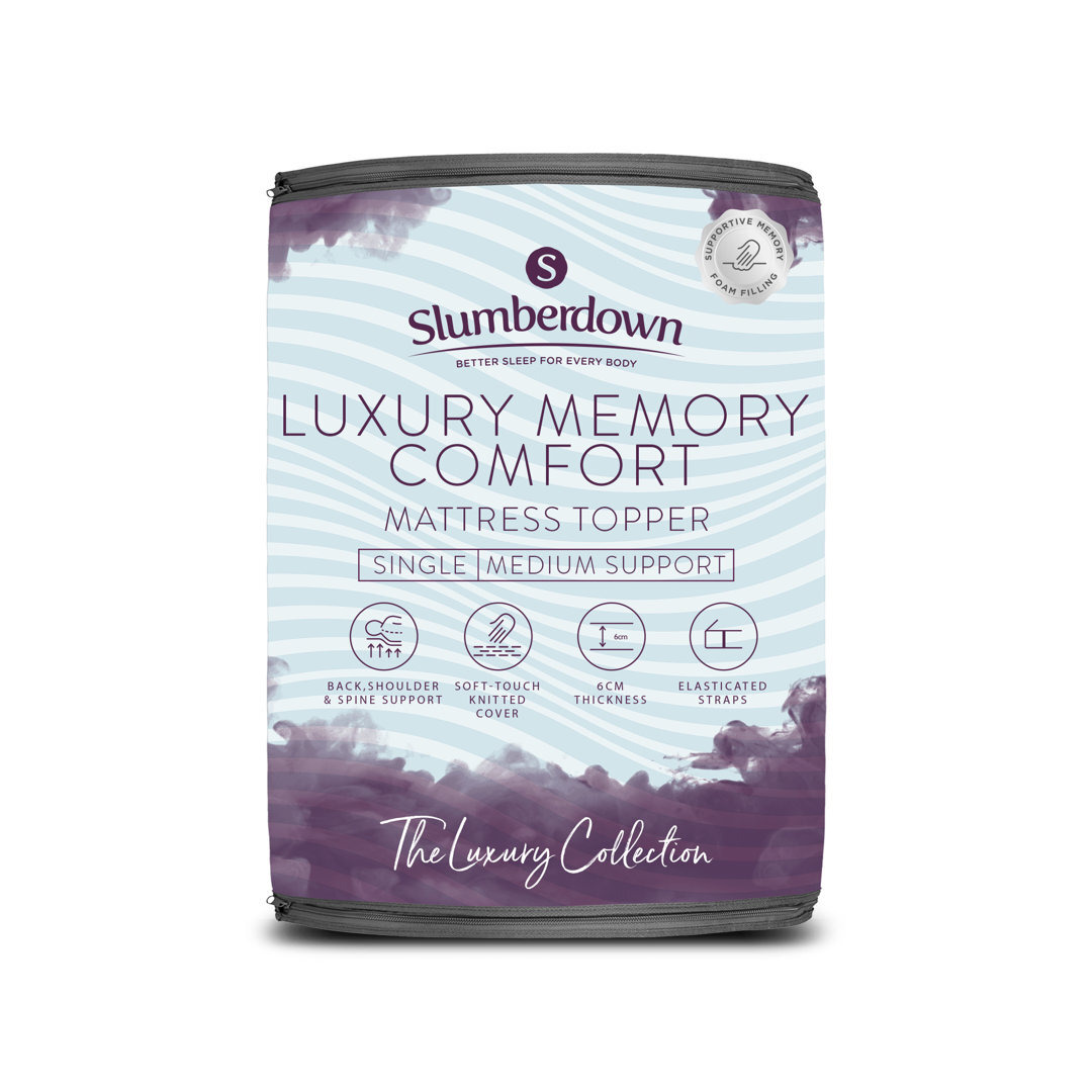 Slumberdown Luxury Memory Comfort 6cm Thickness Medium Back Shoulder
