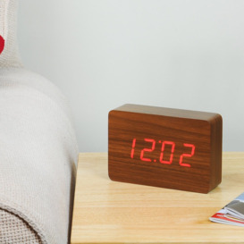 Modern Digital Birch Solid Wood Electric Alarm Tabletop Clock