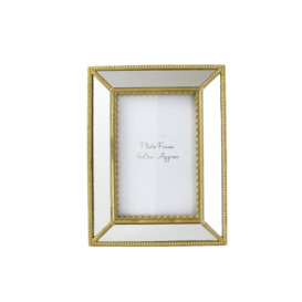 "Canady 4"" x 6"" Mirrored Resin Single Picture Frame in Gold"
