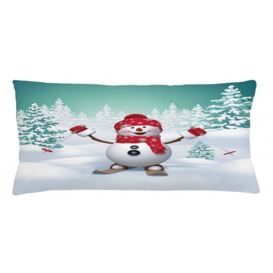 Govind Christmas Skiing Snowman Trees Outdoor Cushion Cover