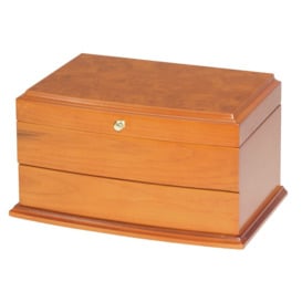 Burl and Oak Wooden Jewellery Box