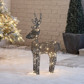 Battery or Mains Operated Outdoor PVC Rattan Reindeer Christmas Figurine