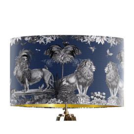 Classical Jungle Lion 45cm Cotton Drum Table Lamp Shade