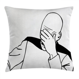 Asger Humor Captain Picard Face Palm Outdoor Cushion Cover