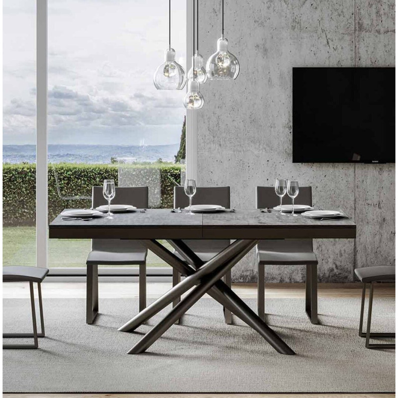 Extendable Table Famas Evolution with Anthracite Structure by Wayfair ...