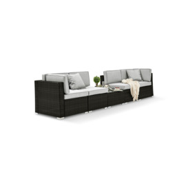 Aleea 268Cm Wide Outdoor Wicker Garden Sofa with Cushions