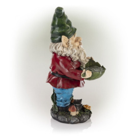 Amp Outdoor Gnome and Bird Feeder Statue
