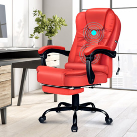Massage Office Chair With Footrest Executive Gaming Seat PU Leather