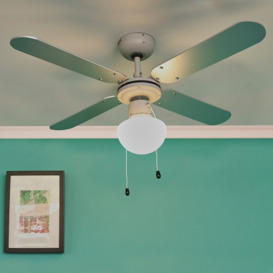 106cm Rumsey 4 - Blade Ceiling Fan with Pull Chain and Light Kit