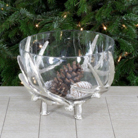 Zakrzewski Glass Decorative Bowl in Silver