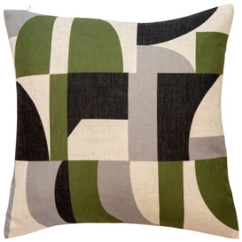 Pineland Feathers Geometric Scatter Cushion with filling