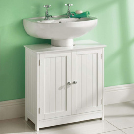 Under Sink Bathroom Cabinet Storage Cupboard Organiser Free Standing Wooden Sink Storage Unit Basin With Shelf, White 60cm X 30cm X 60cmhite 60cm X 30